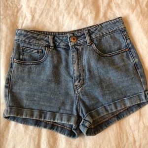 High Waist Denim Mom Shorts